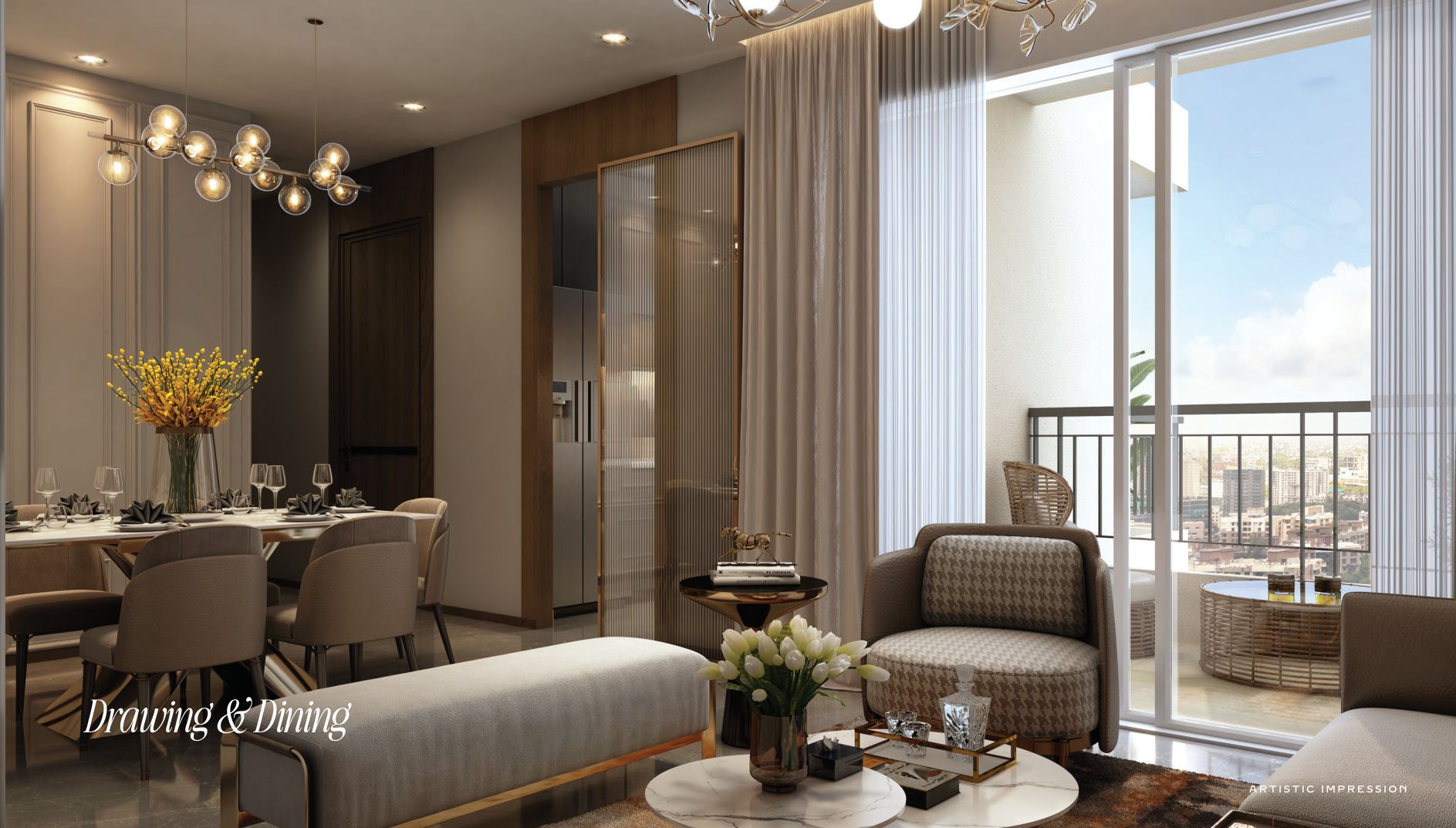 Goldspire drawing and dining room
