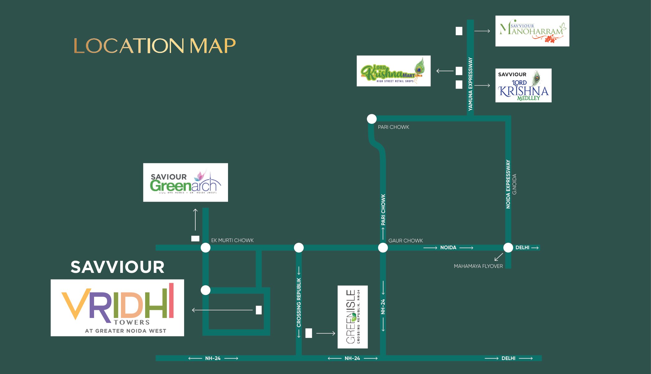 Vridhi location map near Ek Murti Chowk and Gaur Chowk