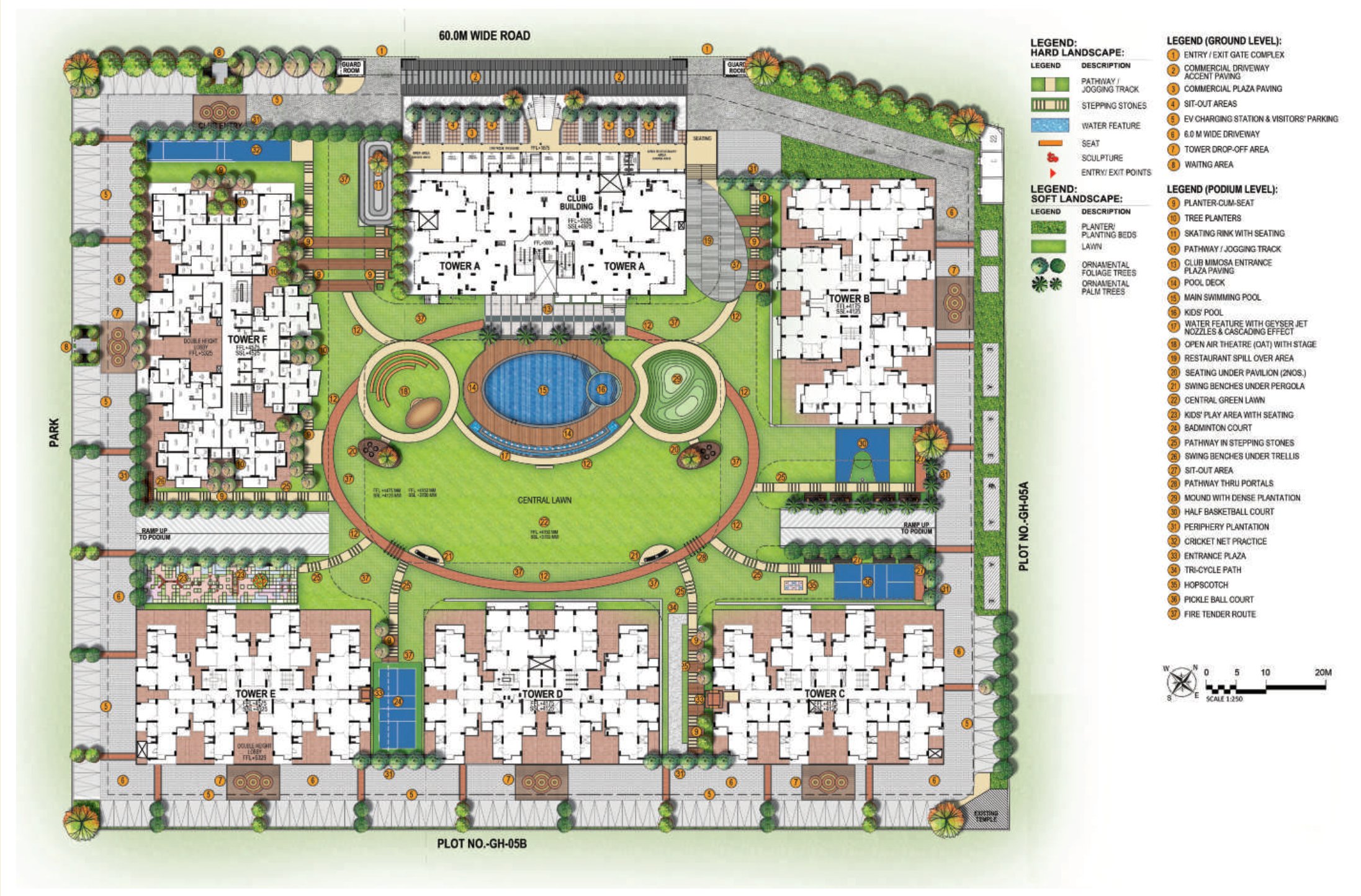 Saviour Vridhi site plan with towers, central green and pool
